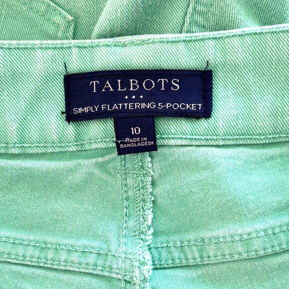 Talbots Simply Flattering Wms 10 Light Green Denim Ankle Jeans High Rise Spring - Picture 3 of 7